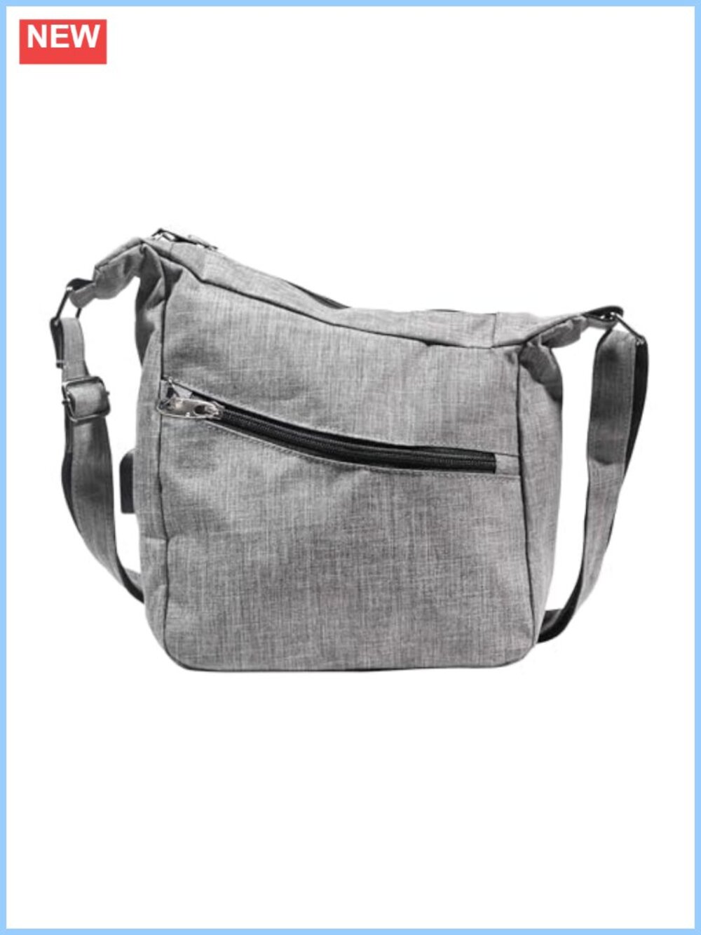 Anti Theft Crossbody Bag RFID Blocking USB Charging Locking Zipper Travel Purse